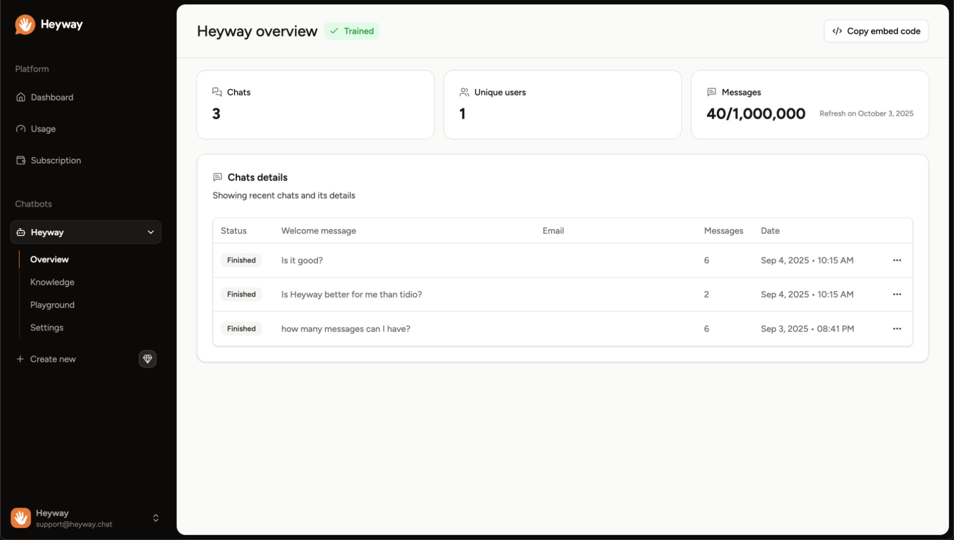 Heyway Chat Screenshot