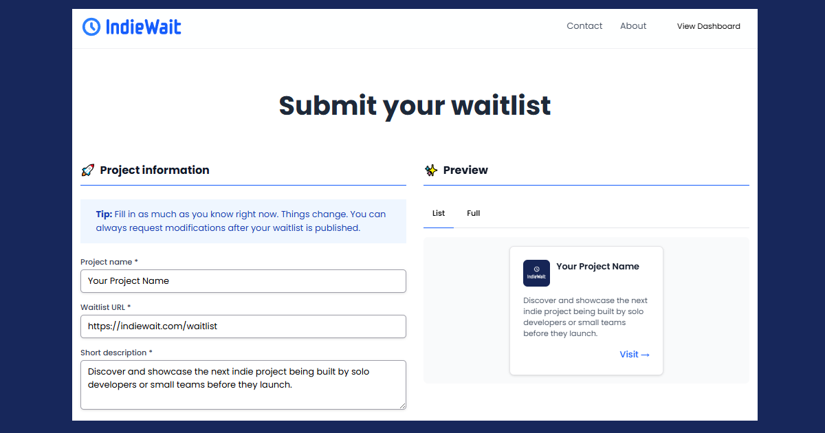 IndieWait screenshot