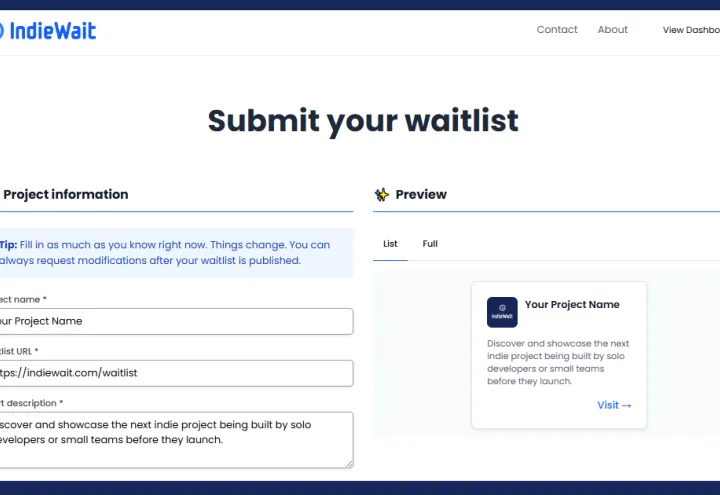 IndieWait screenshot 1