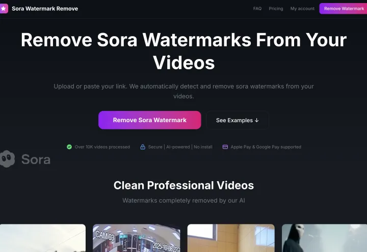 Sora watermark remove tool screenshot 1