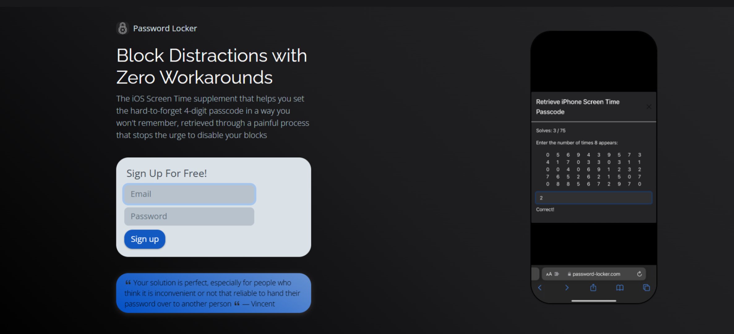 Password Locker Screenshot