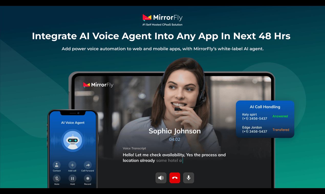 MirrorFly AI Voice Agent screenshot
