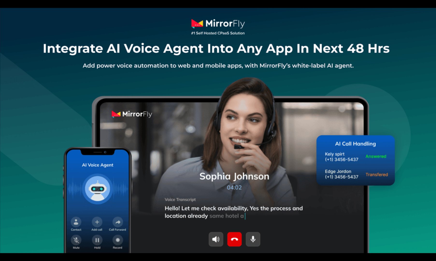 MirrorFly AI Voice Agent Screenshot