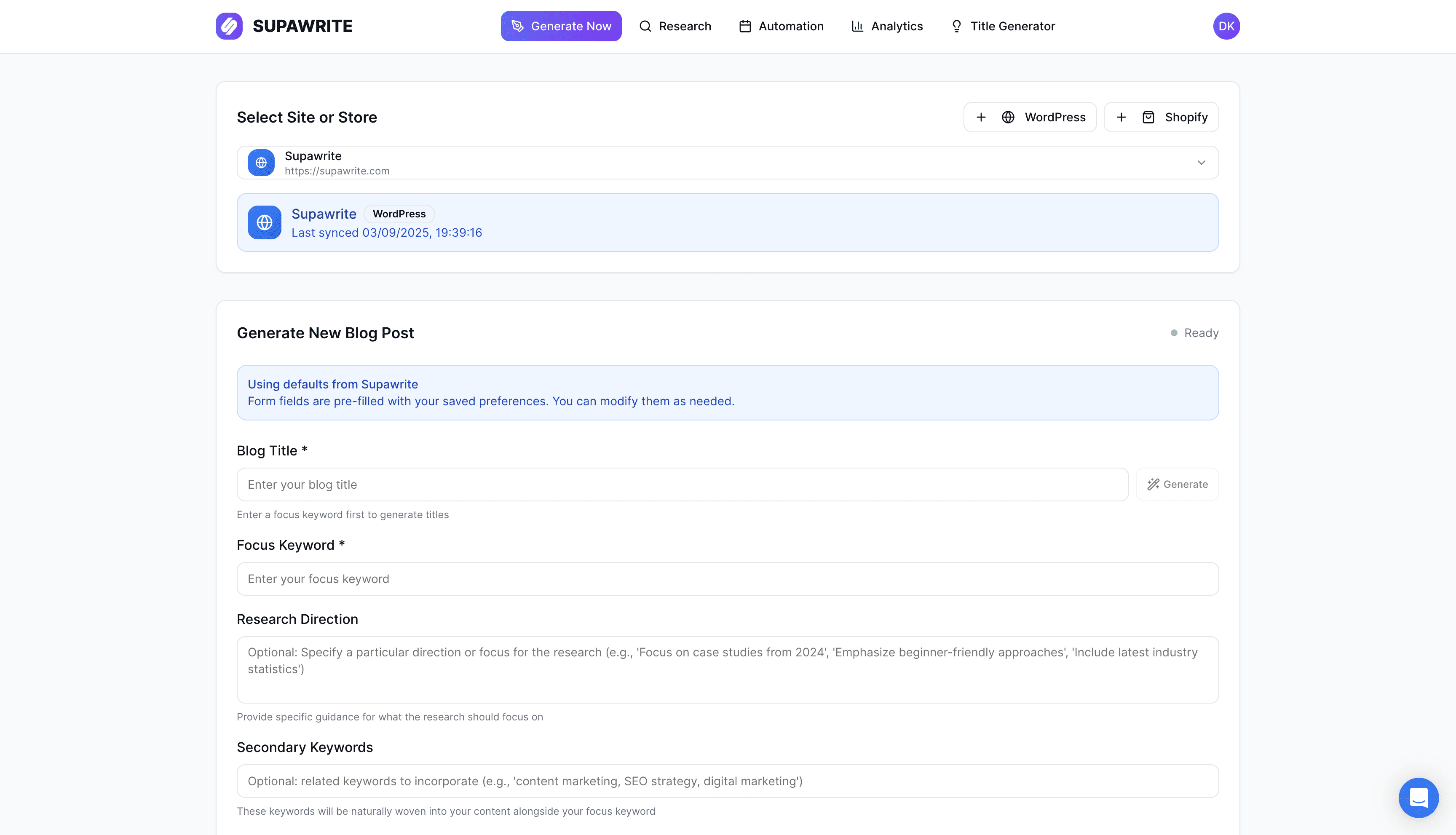 Supawrite screenshot