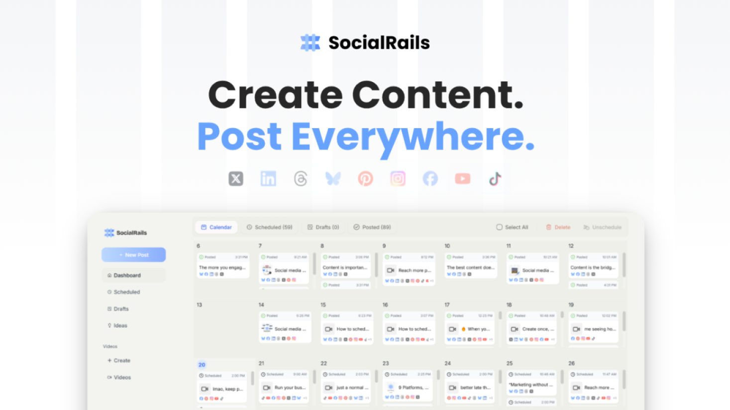 SocialRails product screenshot