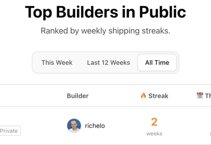 Build In Public Log screenshot 1