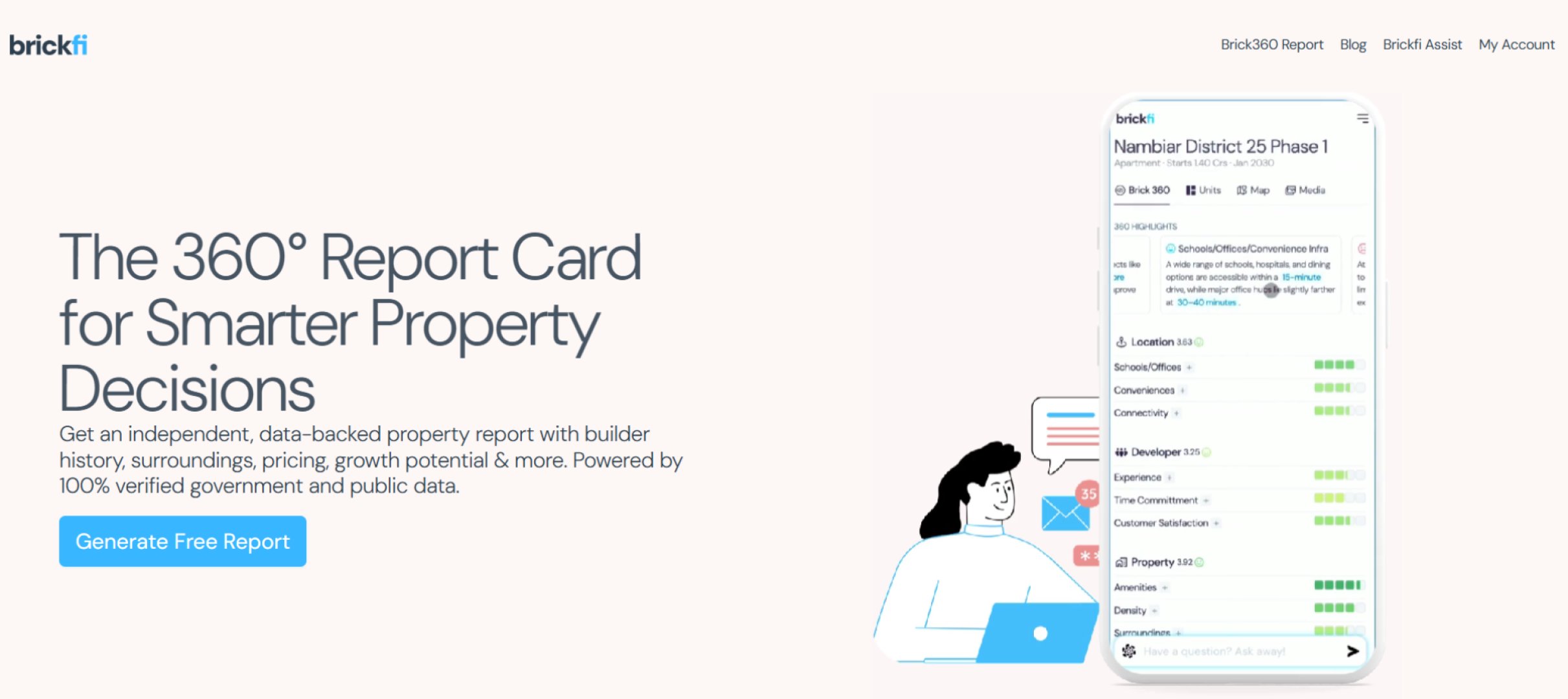 BrickFi - Real Estate screenshot 1 showing the Real Estate Ai Saas