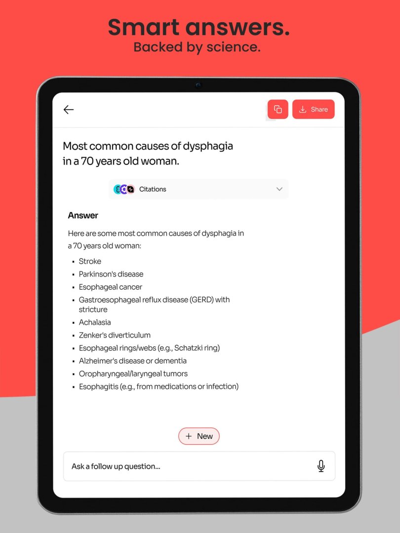ZoeMD - Health & Wellness screenshot 2 showing the Clear, evidence-backed answers for clinicians—delivered in seconds.