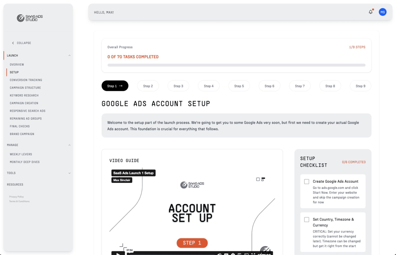The SaaS Ads Studio - AI & Machine Learning screenshot 2 showing the Build your profitable Google ads engine for your SaaS