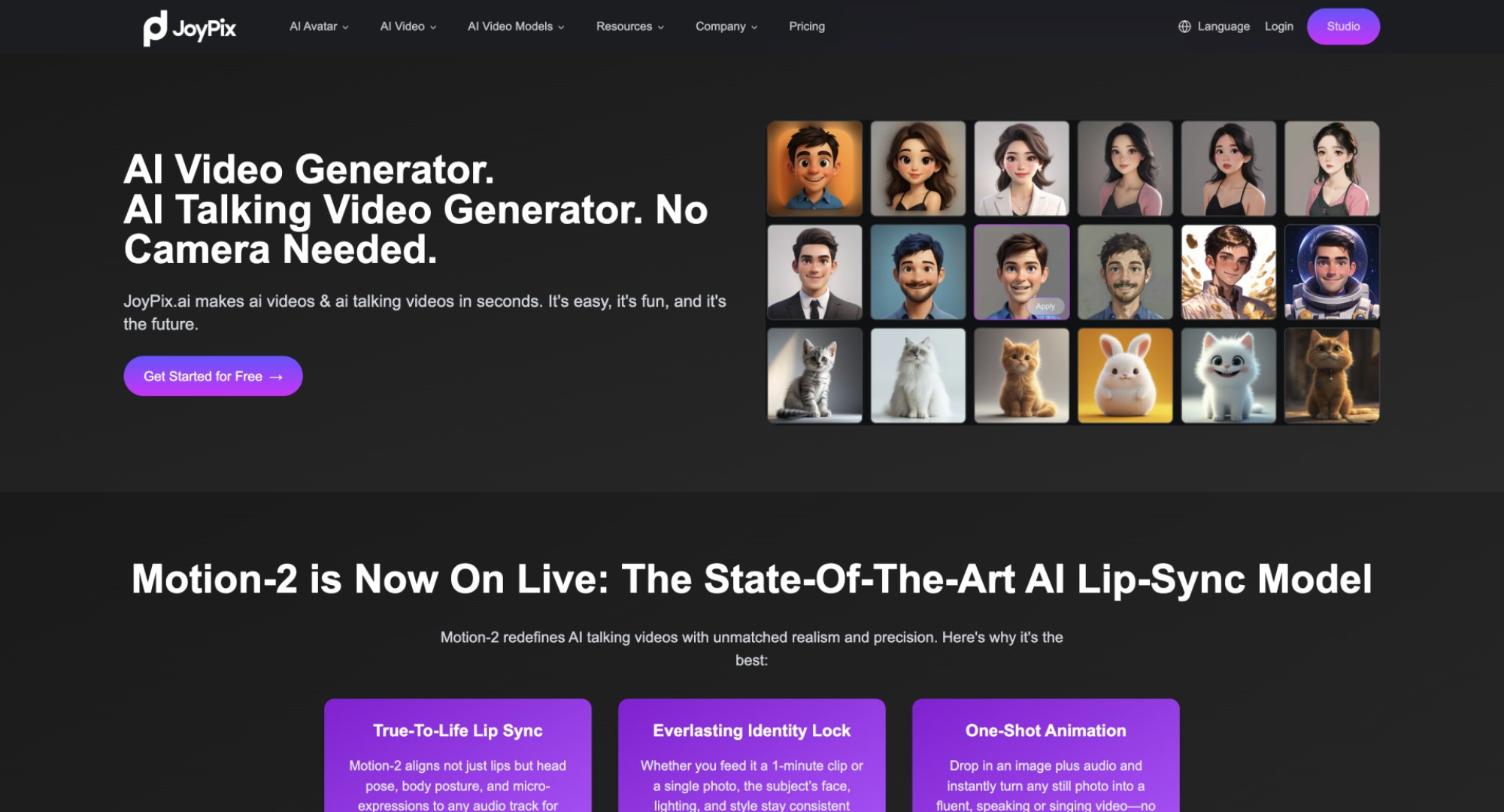 JoyPix AI - AI & Machine Learning screenshot 2 showing the AI Video Generator & AI Anime Avatar & Voice Cloning & Dialogue Avatar & Avatar maker