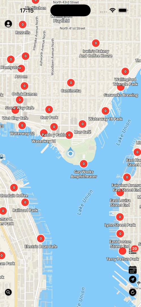 Flok Social - Mobile Apps screenshot 1 showing the Join map-based chatrooms happening nearby