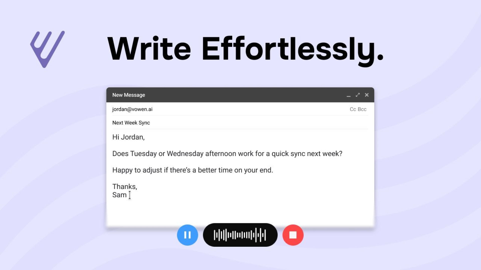 Vowen - AI & Machine Learning screenshot 2 showing the Build, write, create — at the speed of thought