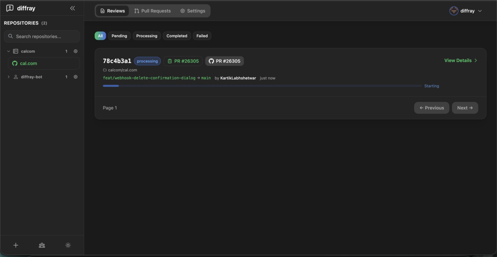 diffray - Developer Tools screenshot 1 showing the AI code review that actually thinks. 30+ agents, zero noise.