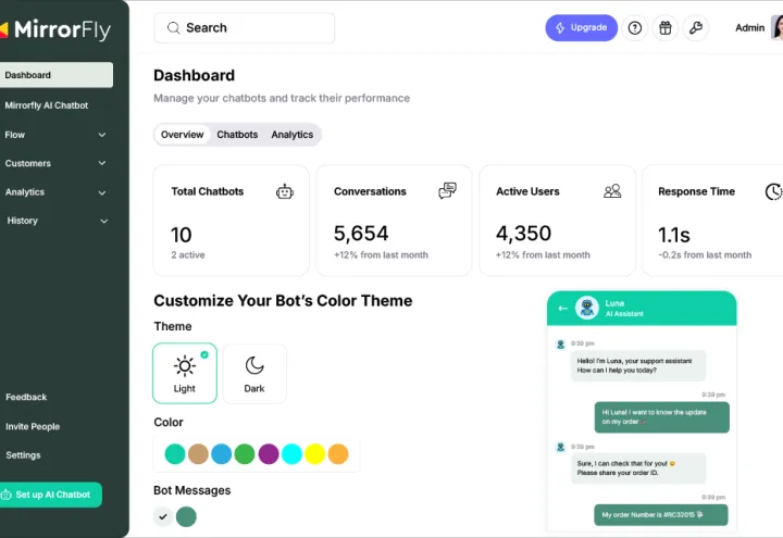 MirrorFly AI Chatbot Solution screenshot 1