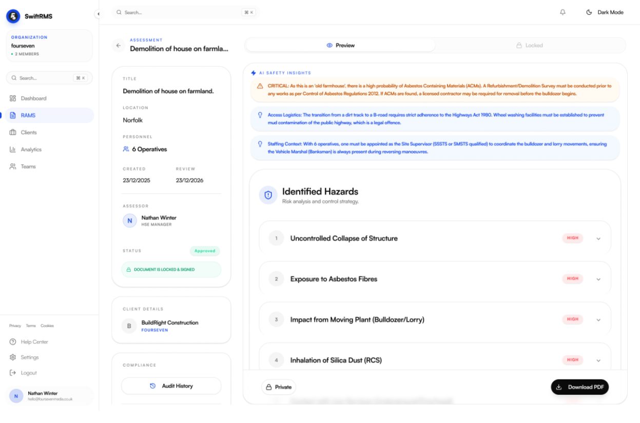 swiftRMS product screenshot