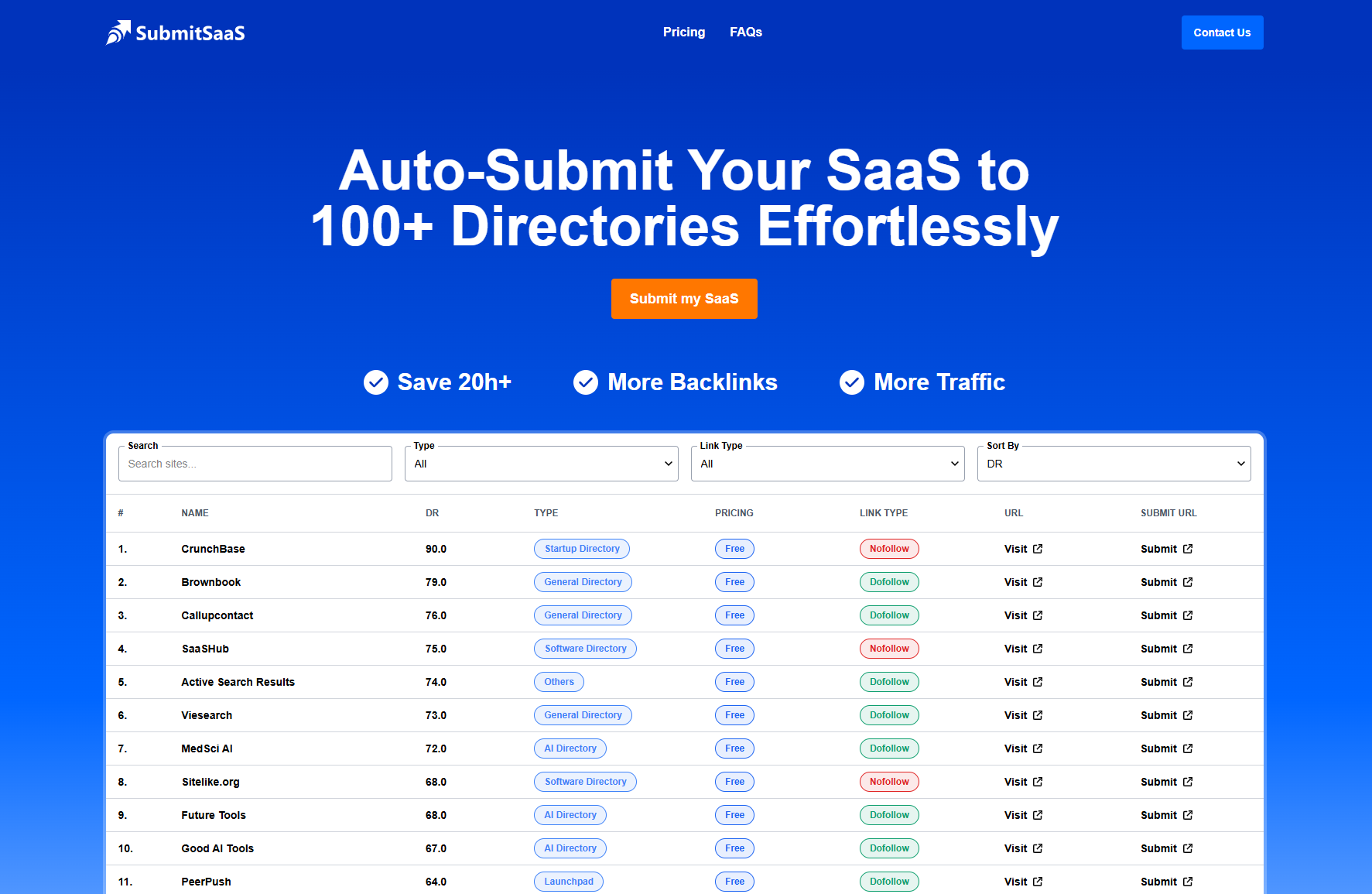 SubmitSaaS screenshot