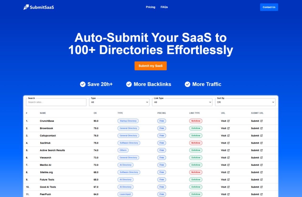 SubmitSaaS product screenshot