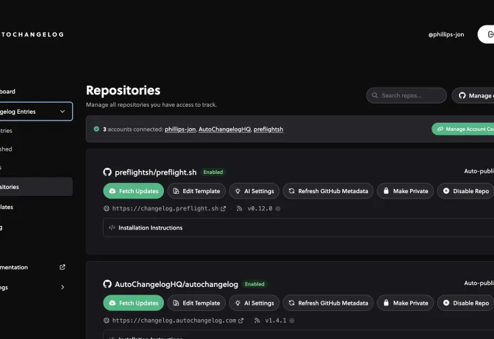 AutoChangelog screenshot 2