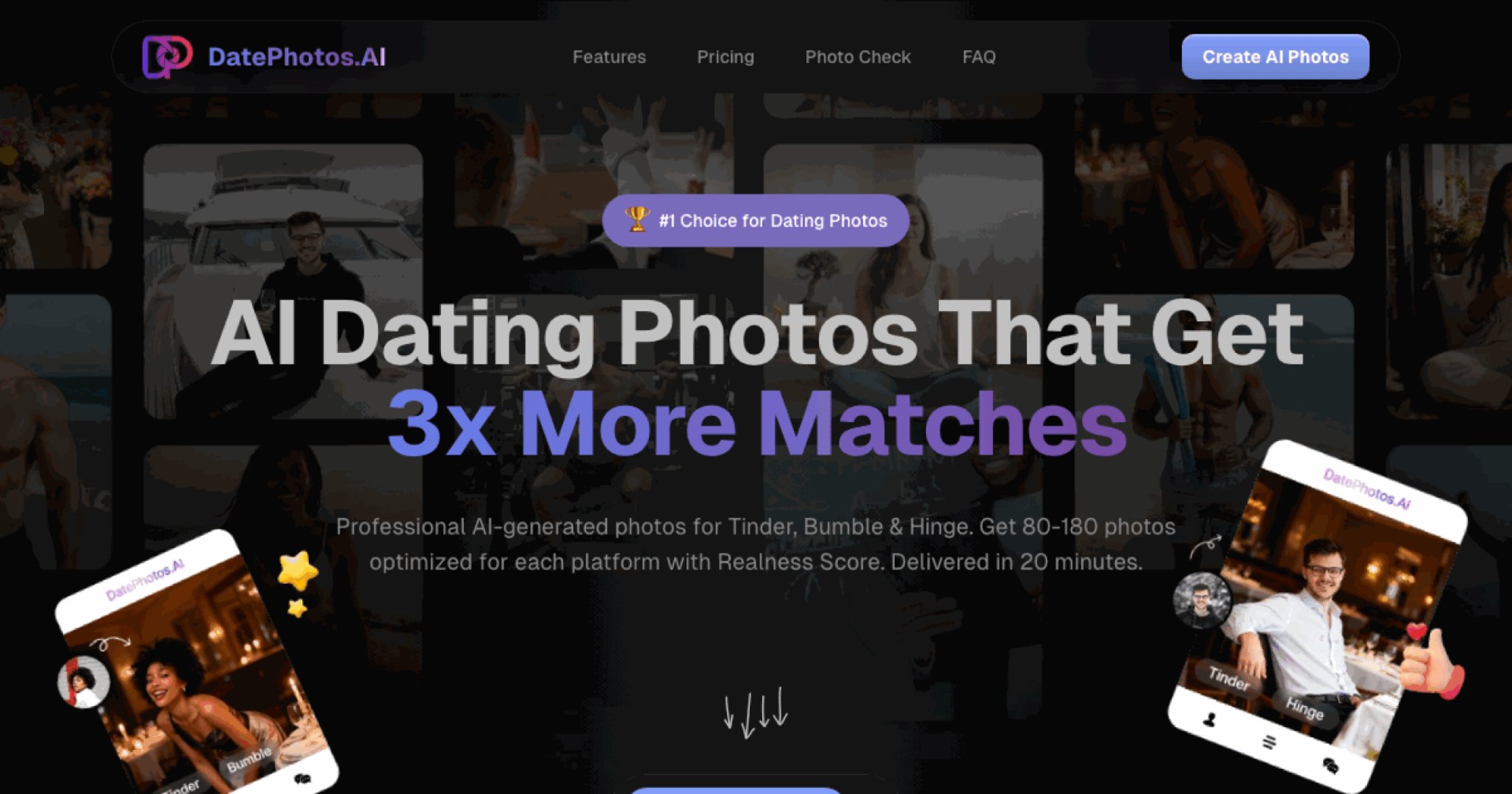 DatePhotos.AI - AI & Machine Learning screenshot 1 showing the AI dating photos for Tinder