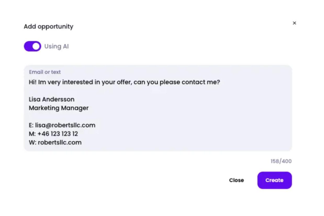 Customer Connect CRM product screenshot