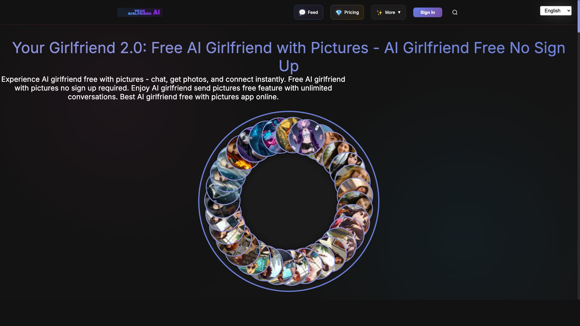 Yourgirlfriend - AI & Machine Learning screenshot 1 showing the AI Chat Platform