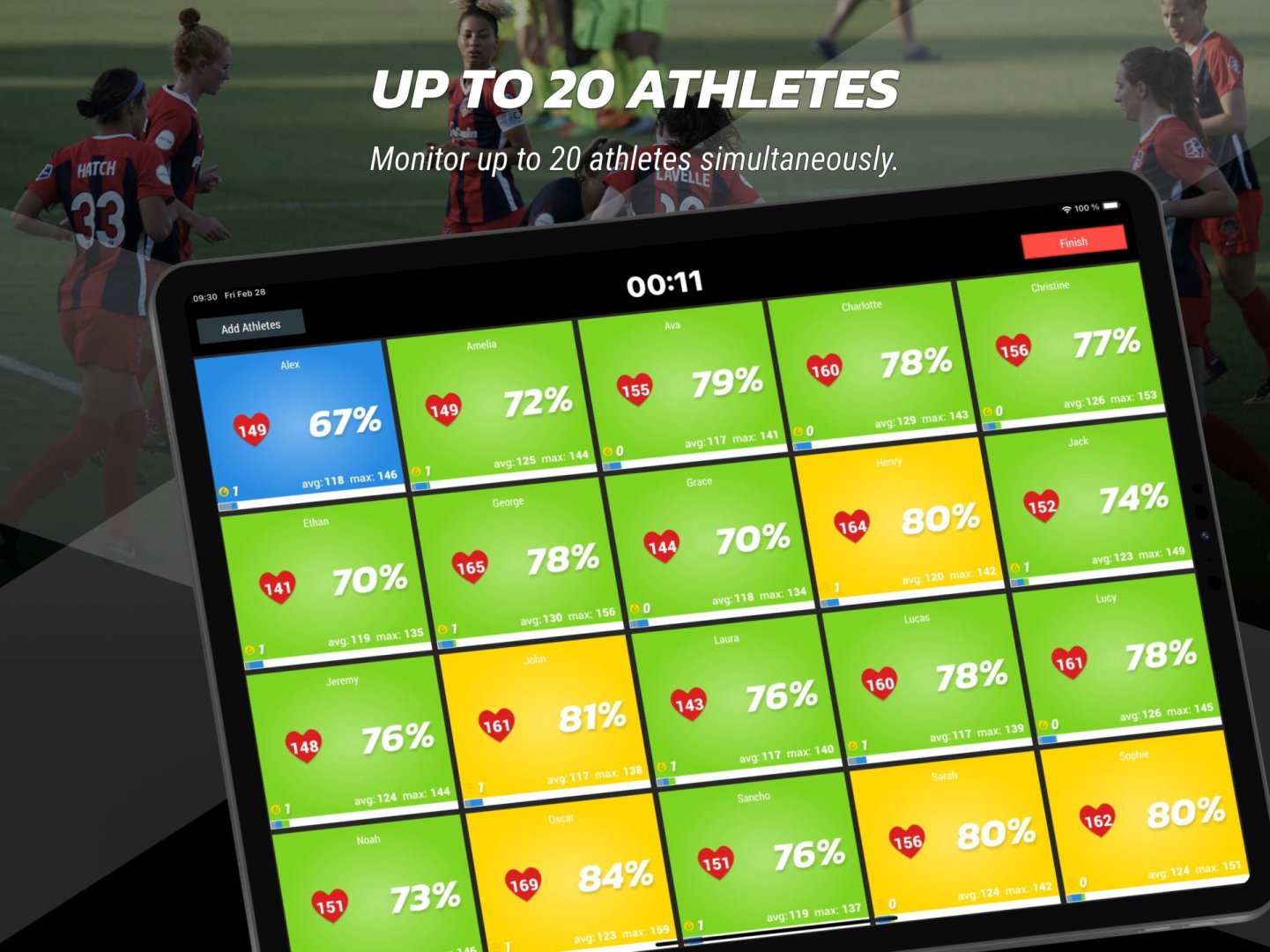 Pulses App - Health & Wellness screenshot 1 showing the Group heart rate monitoring for gyms and teams