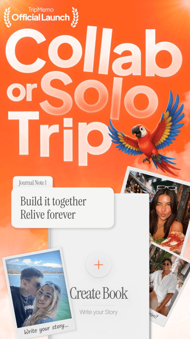 TripMemo - Travel & Tourism screenshot 1 showing the Official Travel Journal App