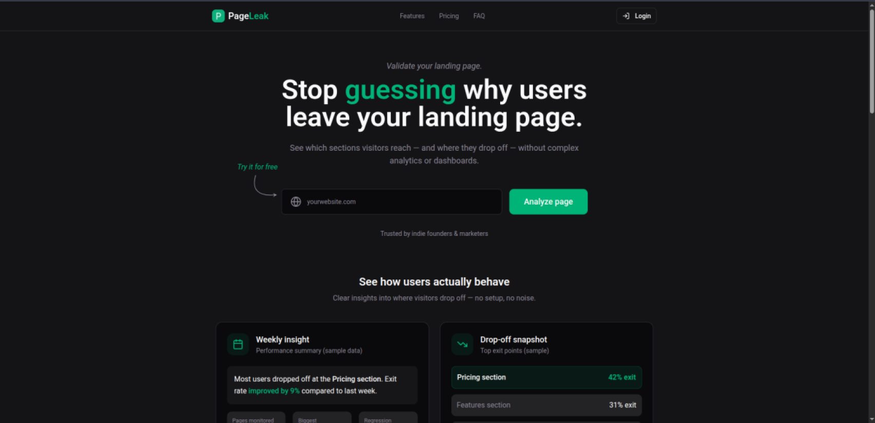 PageLeak product screenshot