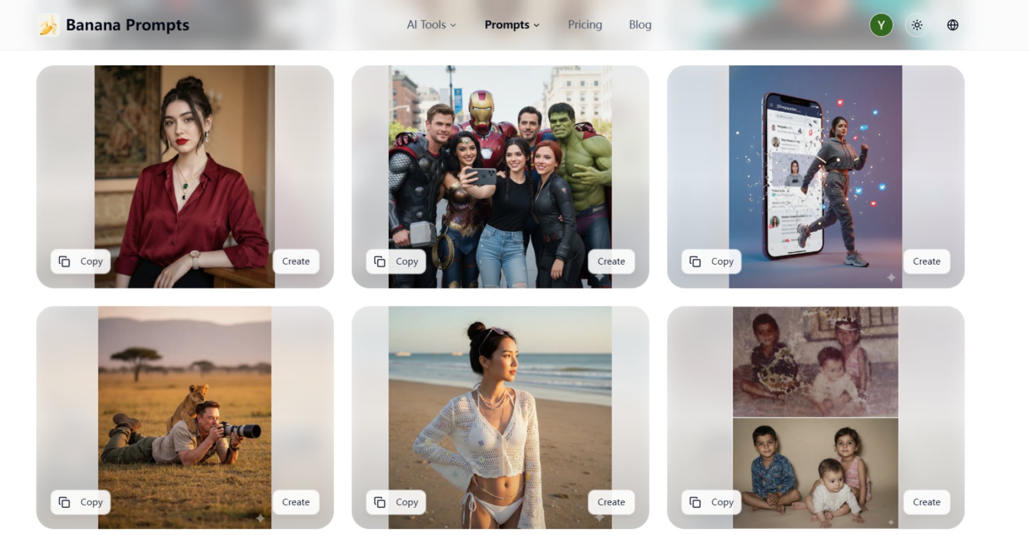 Banana Prompts - AI & Machine Learning screenshot 1 showing the Extensive Prompt Library & image to prompts