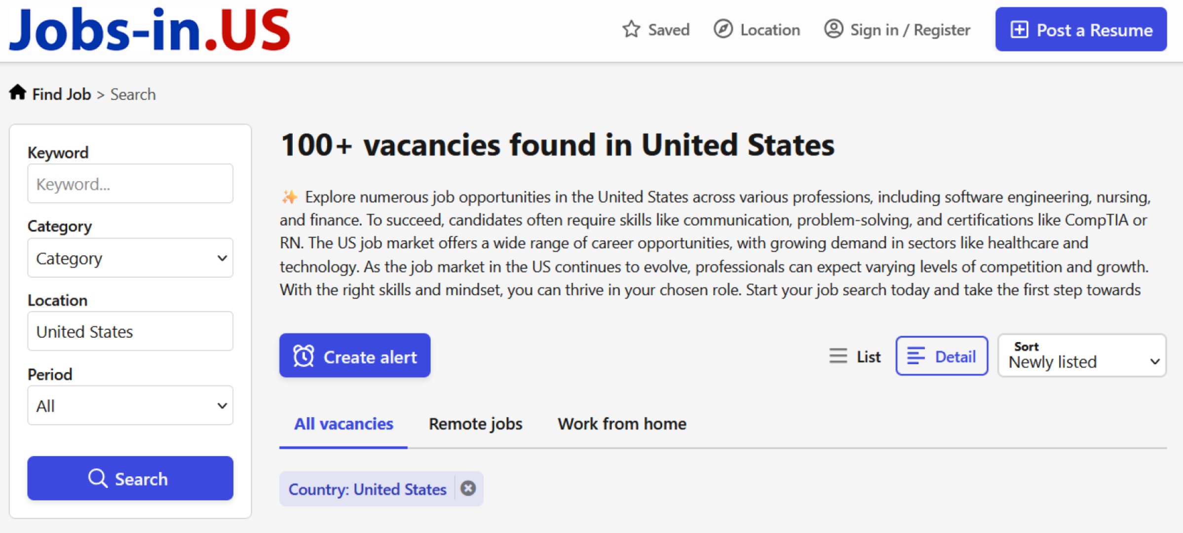 Jobs-in US - HR & Recruiting screenshot 2 showing the Simple job search platform for US employment
