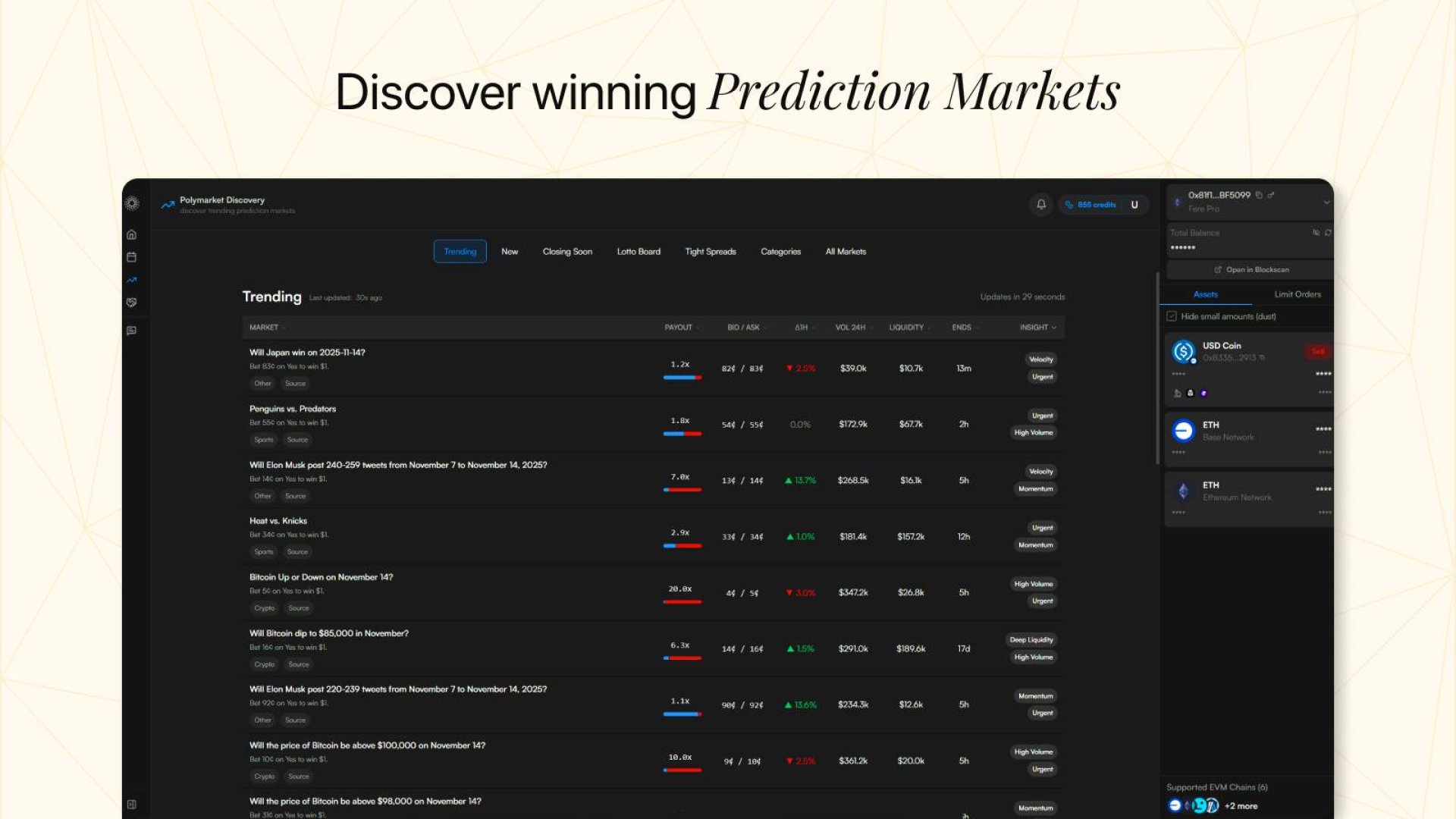 Fere AI - Crypto & Web3 screenshot 2 showing the Your AI Trading Team That Never Sleeps — Research, Analyze & Execute Crypto Trades 24/7
