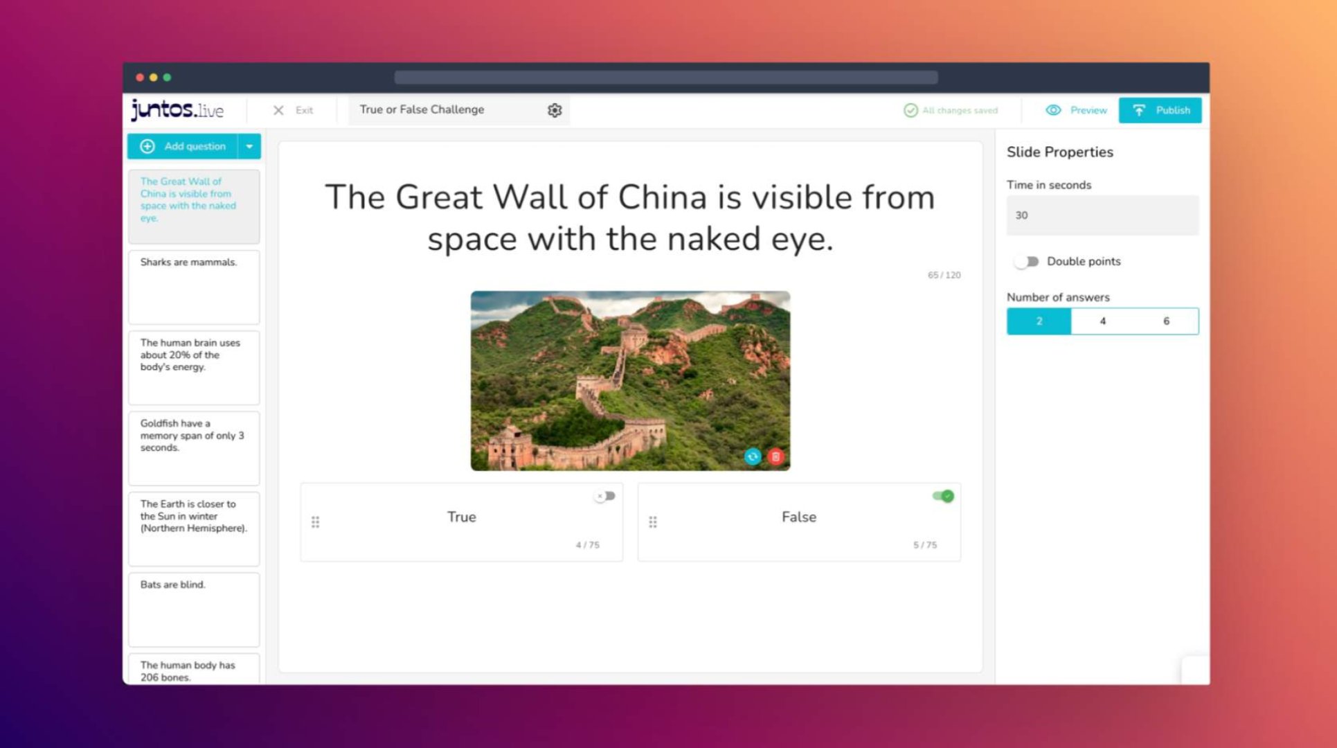 Juntos - Remote Work screenshot 2 showing the Create and host interactive live games for meetings, parties, and online gatherings