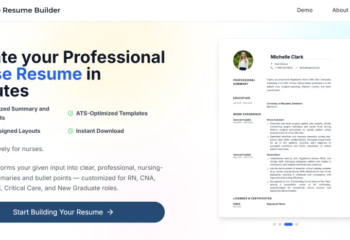 Nurse Resume Builder screenshot 1