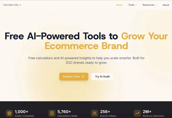 Golden Digital's Free D2C Marketing Tools screenshot 1