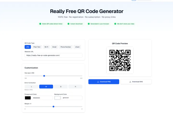 Really Free QR-code Generator screenshot 1