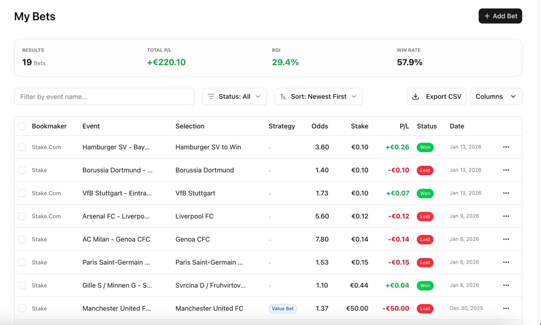 Mybets - Productivity screenshot 2 showing the Track bets by scanning screenshots.