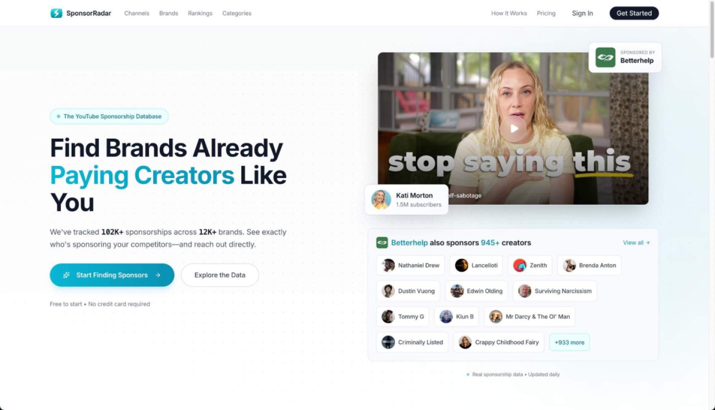 SponsorRadar product screenshot