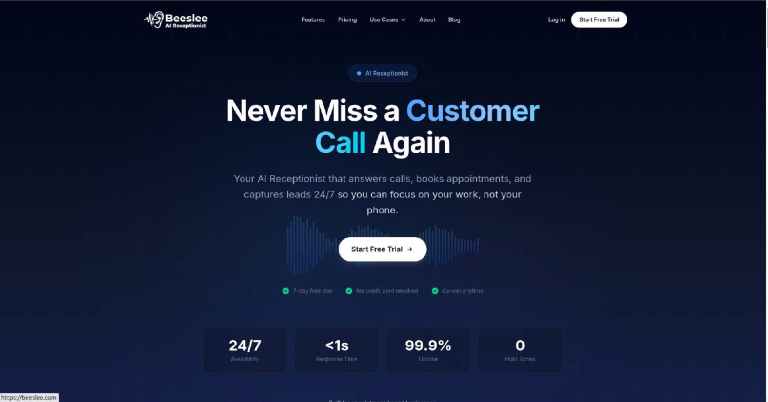 Beeslee AI Receptionist product screenshot
