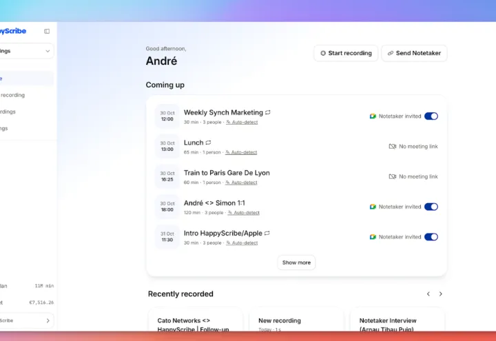 HappyScribe screenshot 1