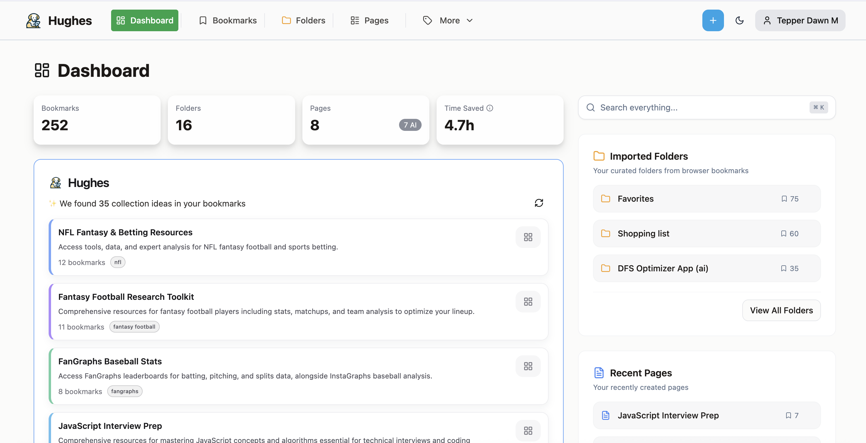 Hughes: AI-Powered Bookmark Organizer screenshot