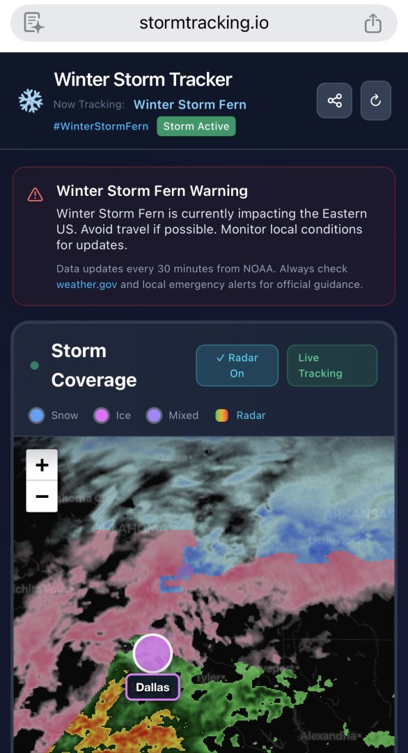 https://stormtracking.io - Climate & Sustainability screenshot 1 showing the Weather Alerts & Info