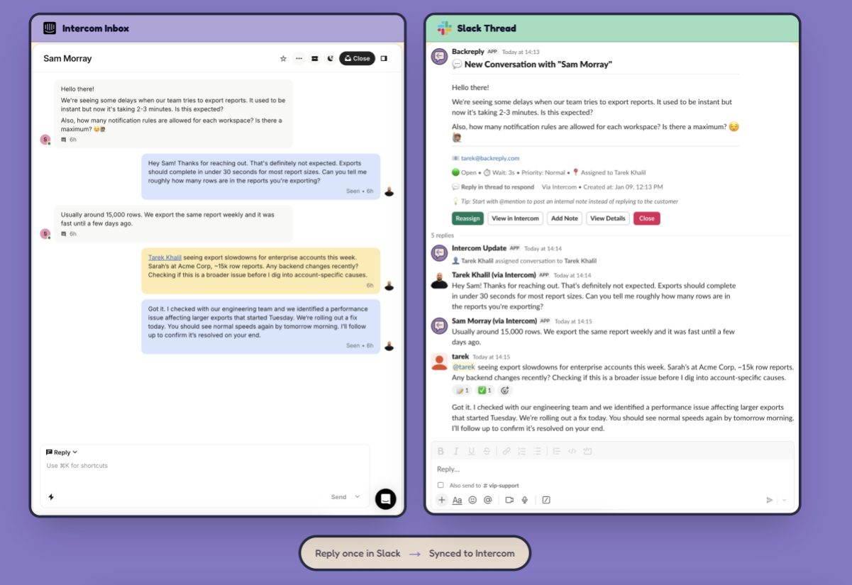 Backreply product screenshot