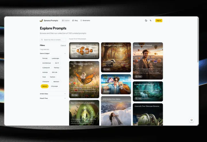 Nano Banana Prompts screenshot 1