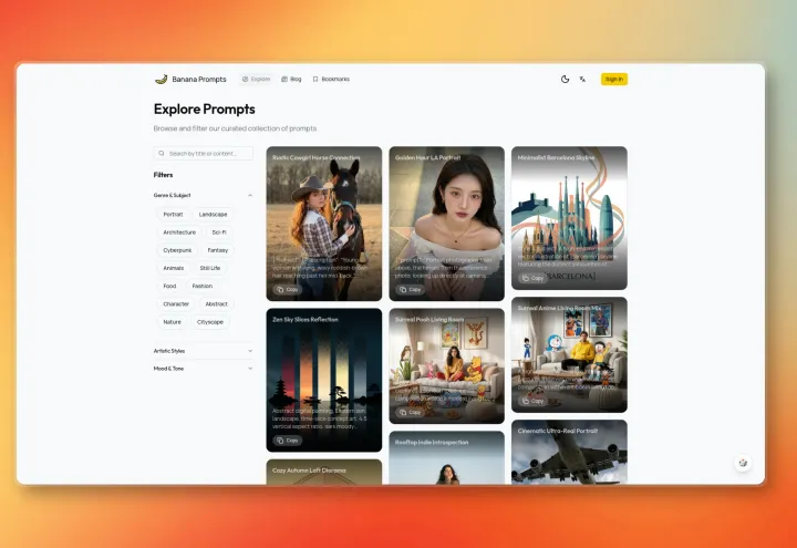 Nano Banana Prompts screenshot 2