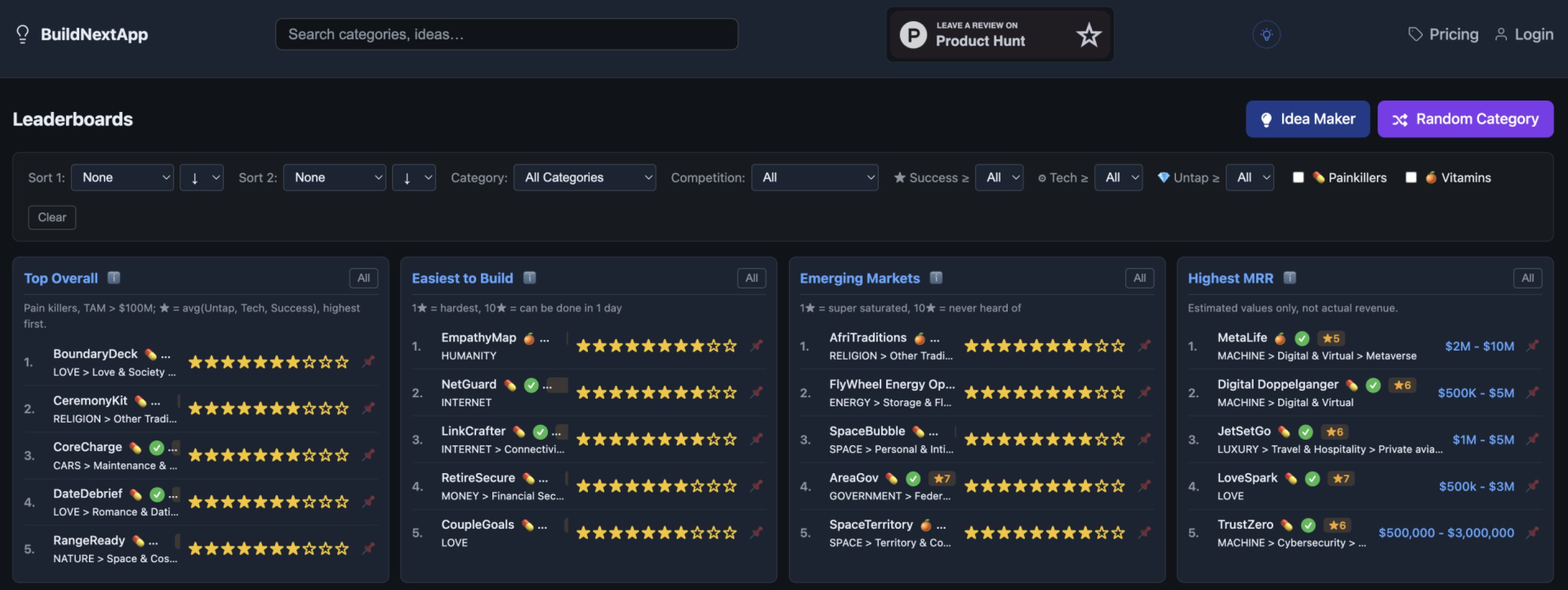BuildNextApp - AI & Machine Learning screenshot 1 showing the Build production-ready apps from ideas — in minutes.