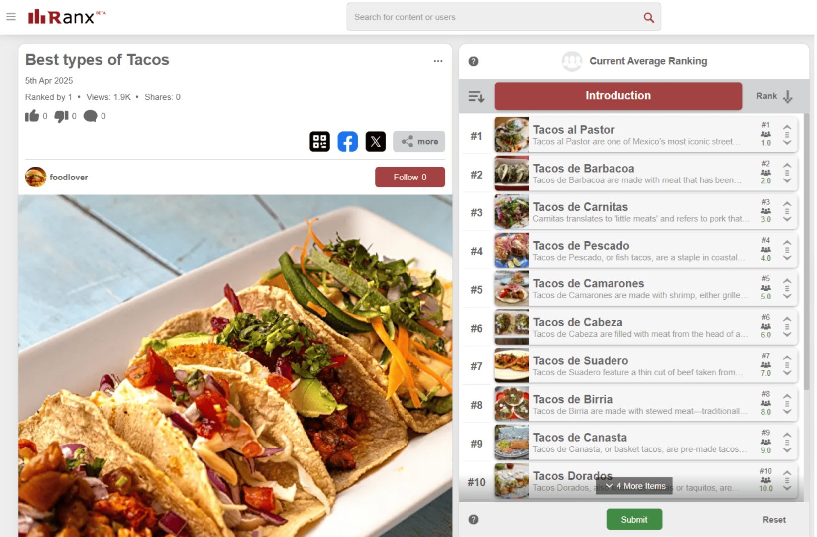 Ranx - Analytics & Data screenshot 1 showing the Bring Opinions Together