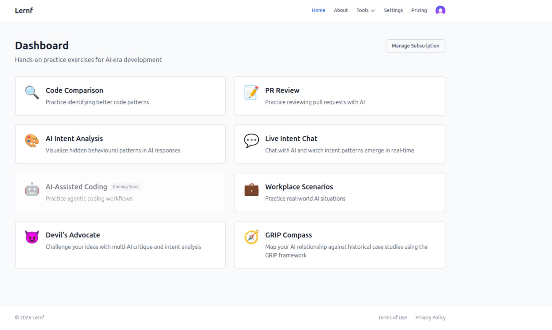 Lernf product screenshot