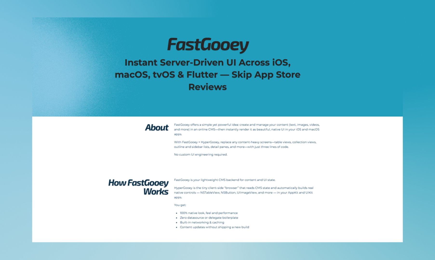 FastGooey product screenshot