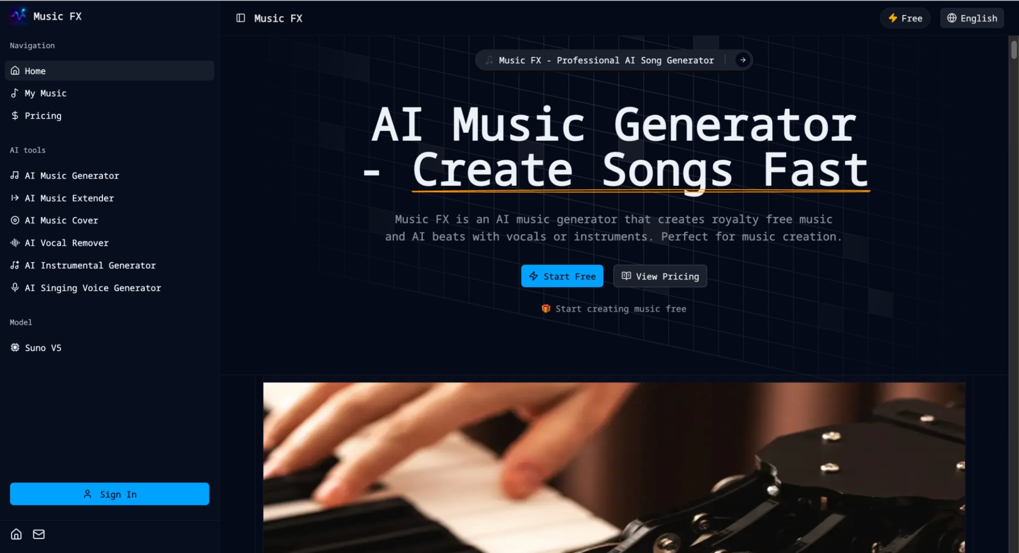 Music FX product screenshot