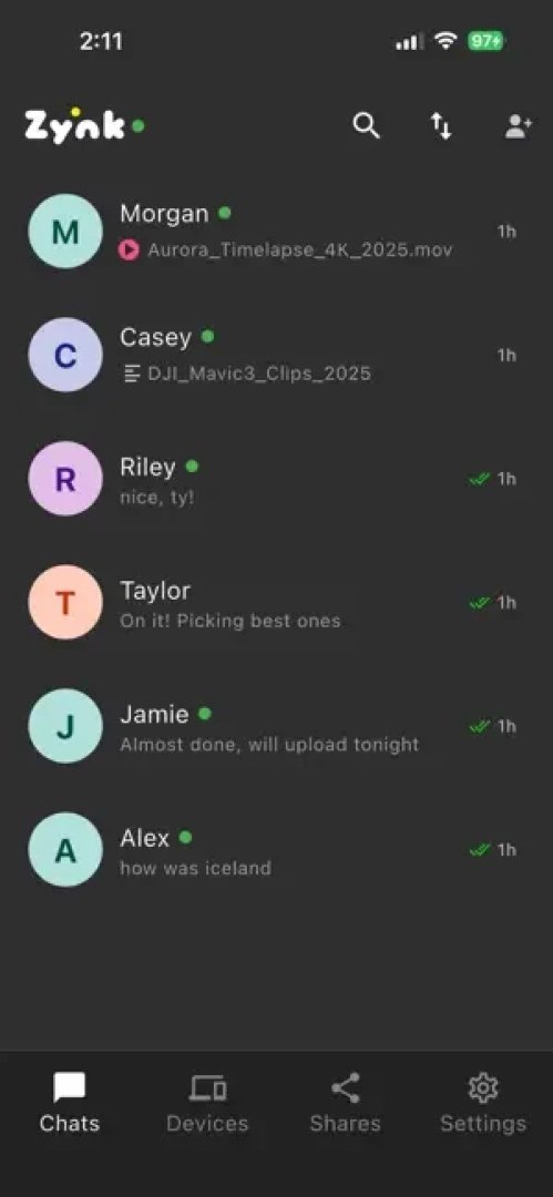 Zynk product screenshot